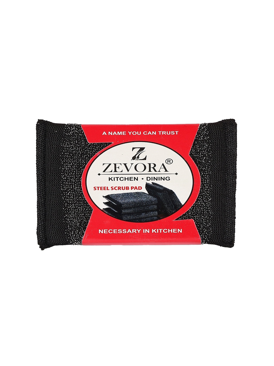 

ZEVORA 8 Pcs Black Stainless-Steel Foam Sponge Pad