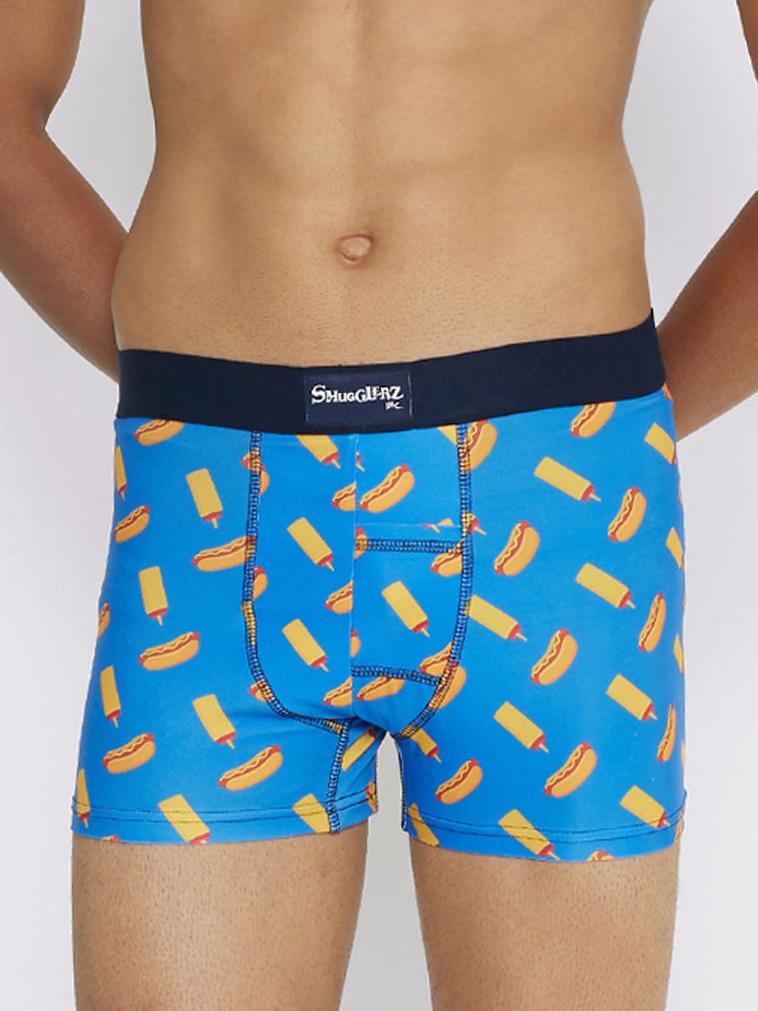 

Smugglerz Men Mid Rise Conversational Printed Trunk Hot-Diggity-Dogs-Blue-Men's-Smundies-S