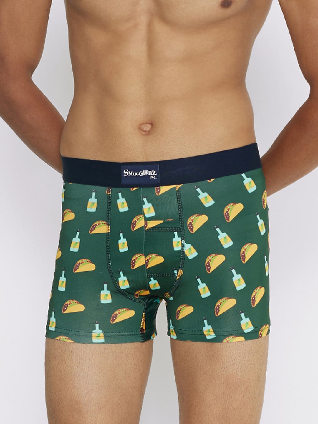 

Smugglerz Printed Microfiber Trunks Taco-'Bout-You-Green-Men's-Smundies-S