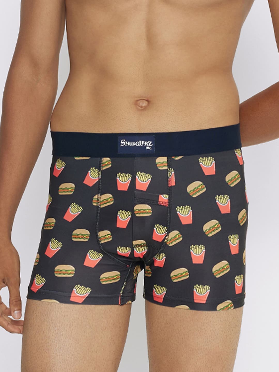 

Smugglerz Men Conversational Printed Trunks Whoppin-Around-Black-Men's-Smundies---S