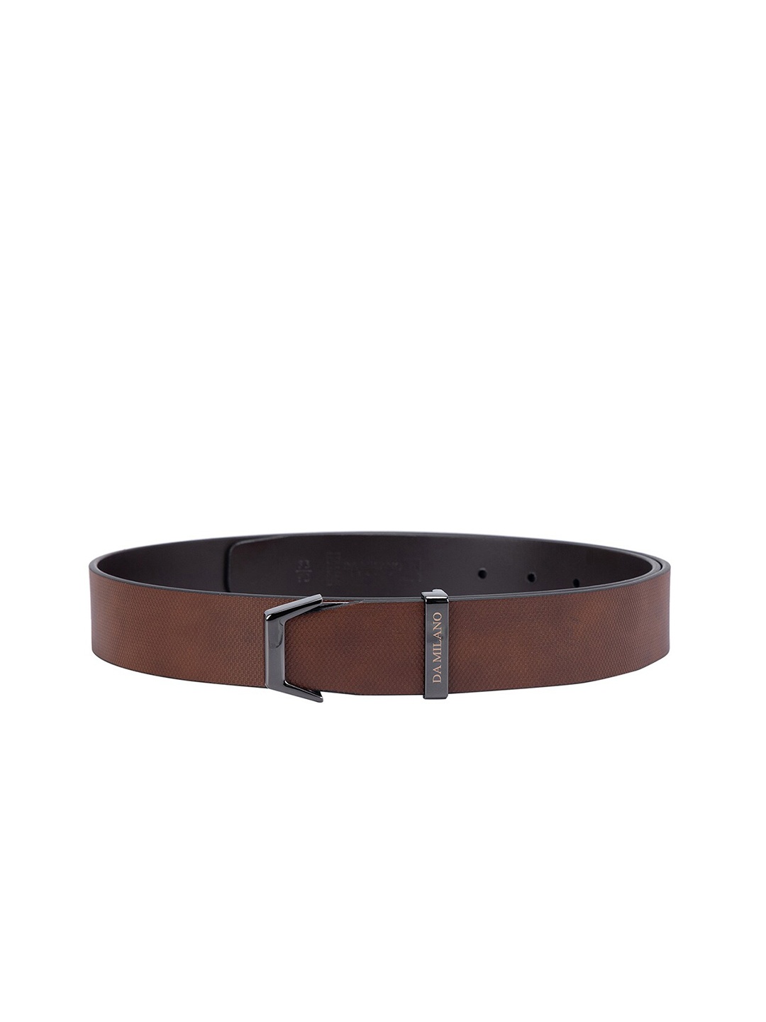 

Da Milano Men Textured Leather Belt, Brown