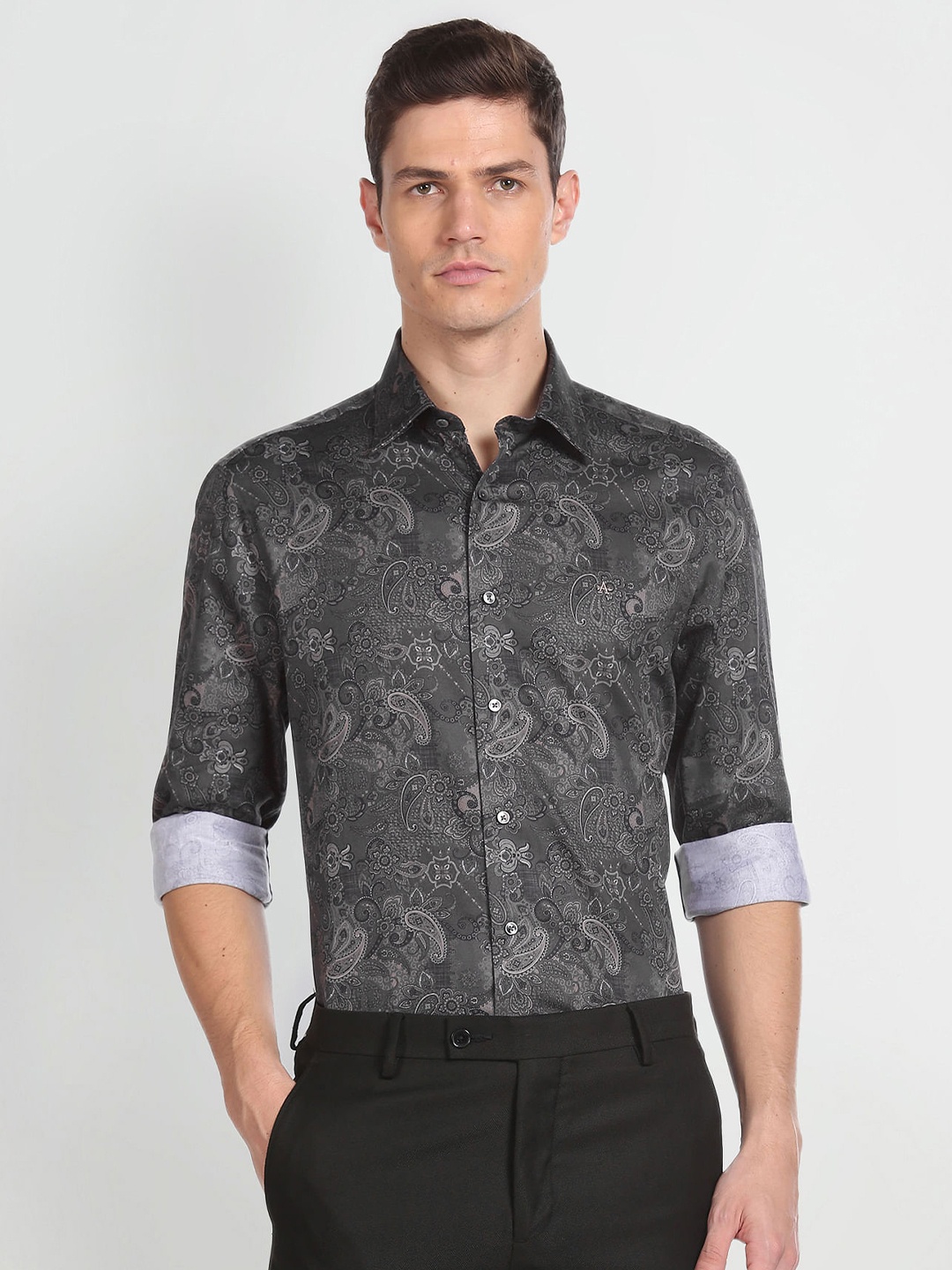 

Arrow Regular Fit Opaque Printed Casual Shirt, Grey