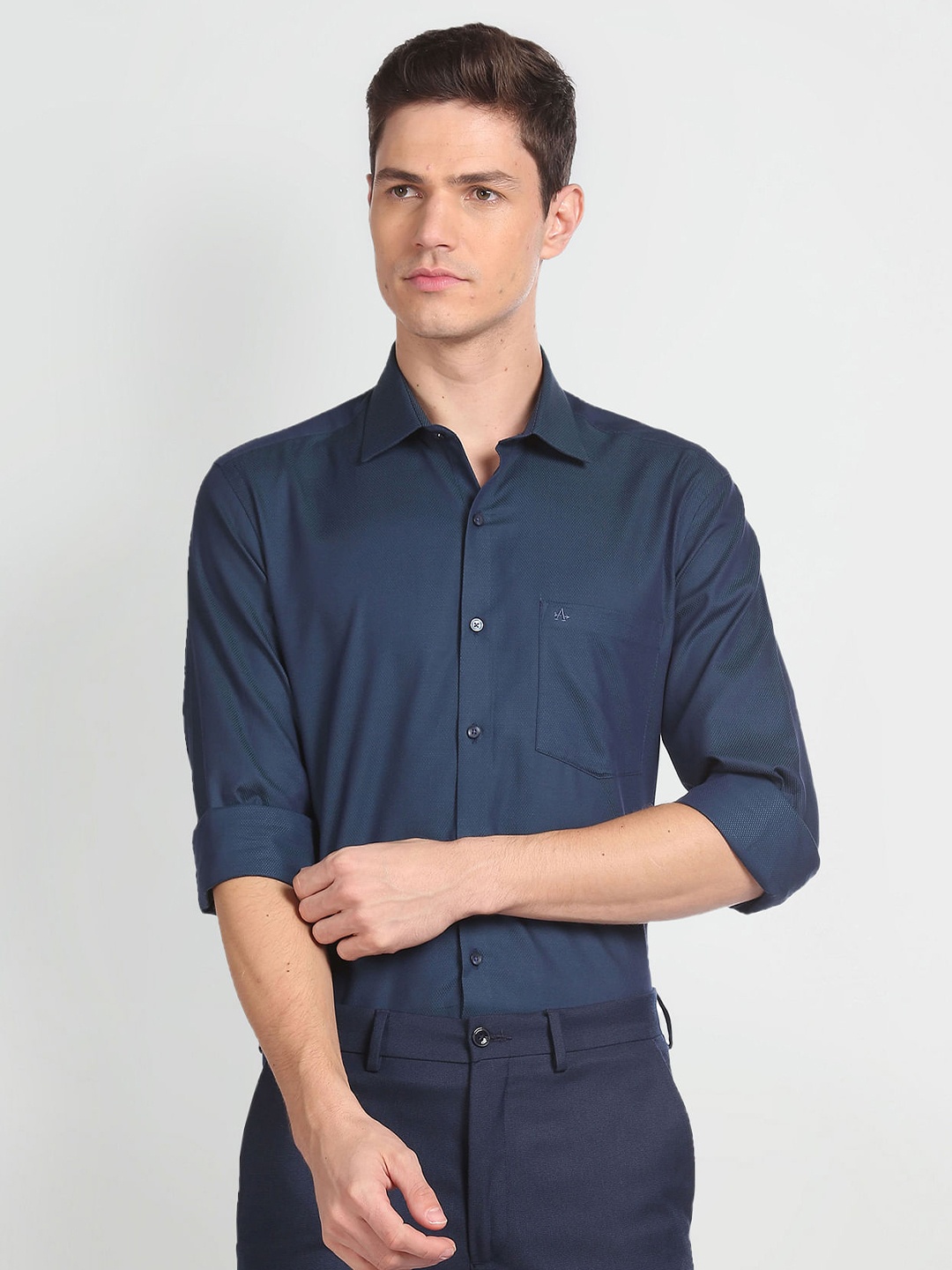 

Arrow Spread Collar Pure Cotton Casual Shirt, Teal