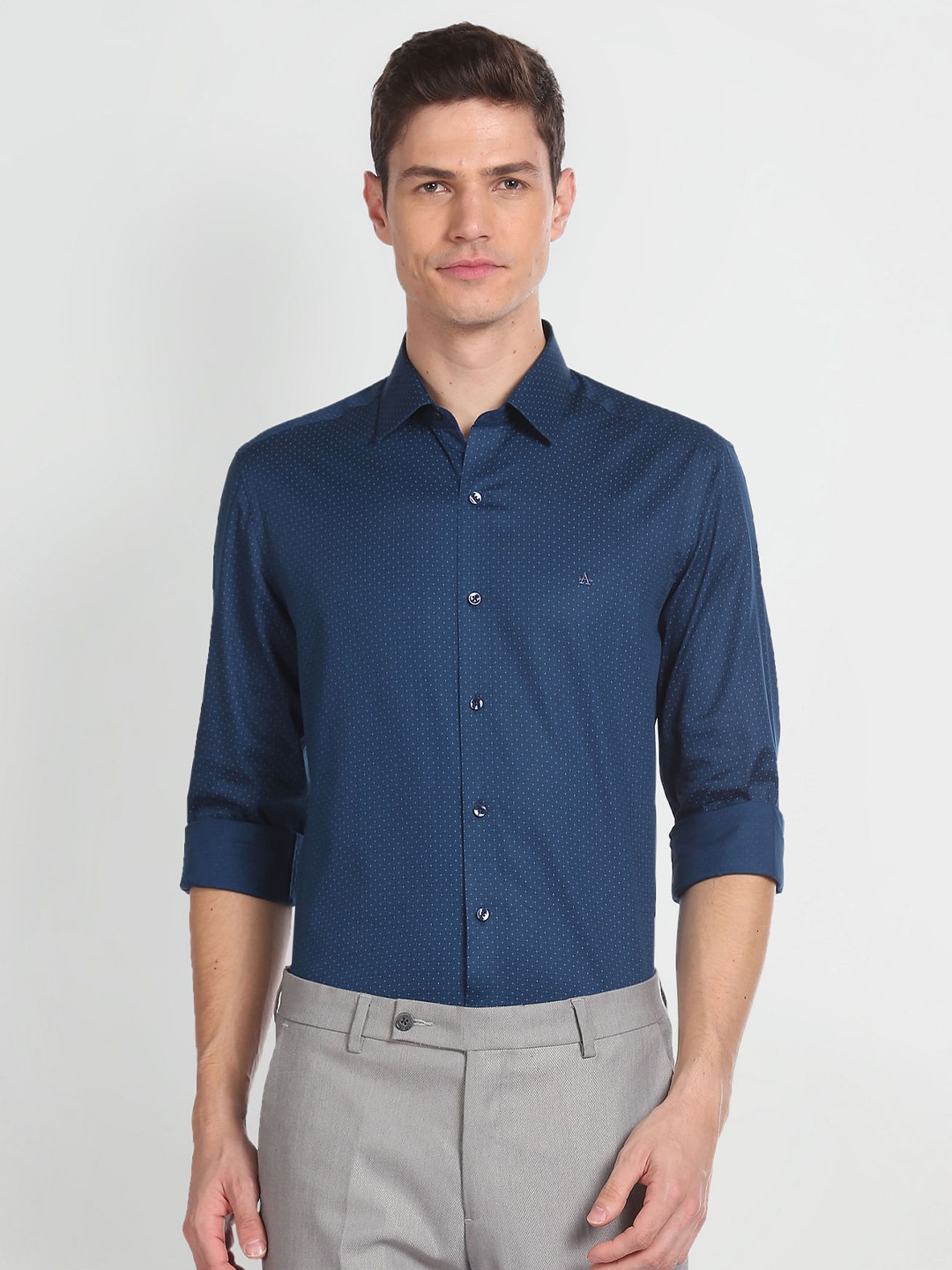 

Arrow Slim Fit Opaque Printed Casual Shirt, Teal