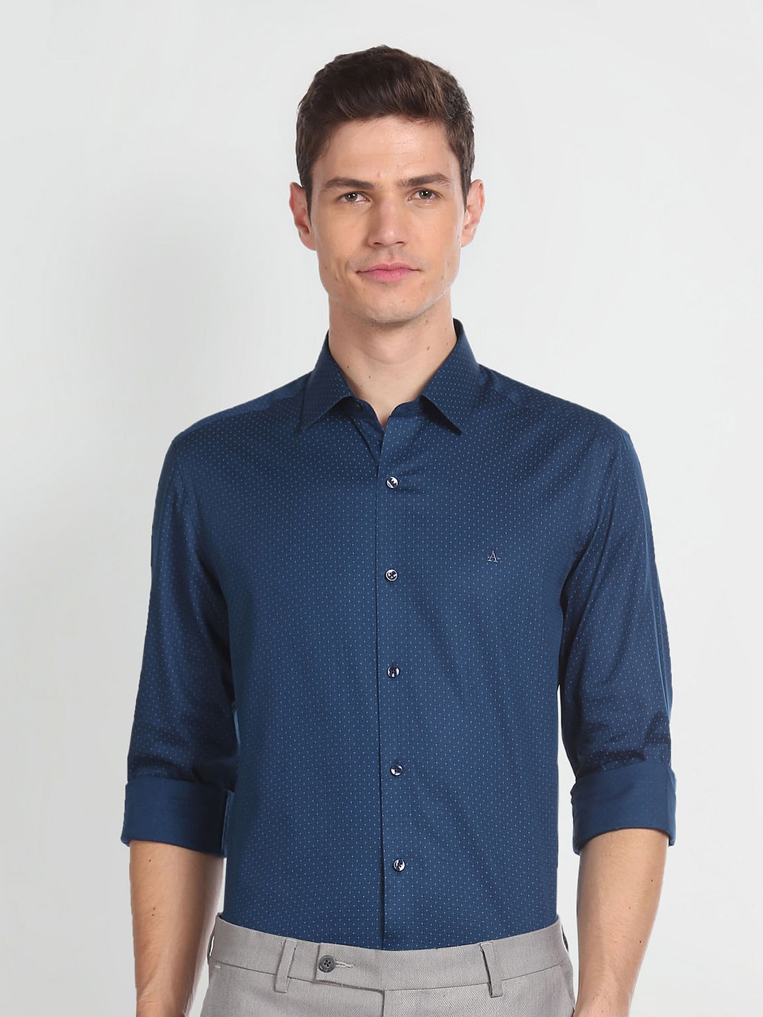 

Arrow Slim Fit Opaque Printed Casual Shirt, Teal