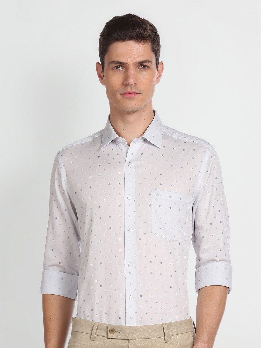 Arrow Slim Fit Opaque Printed Casual Shirt, Blue