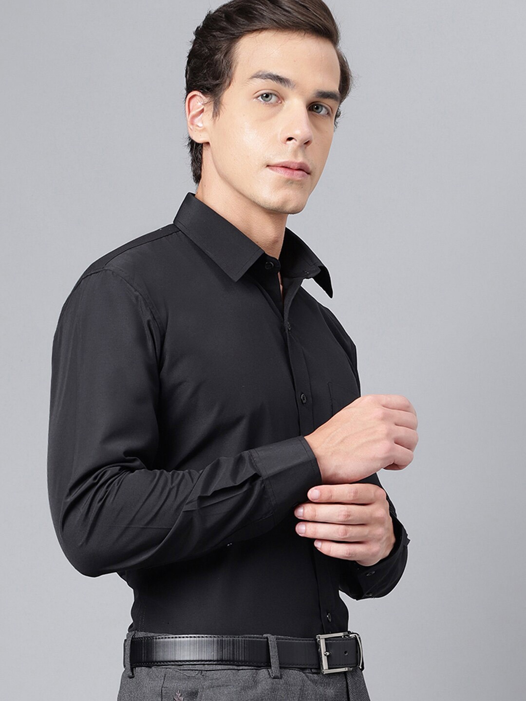 

Hancock Modern Slim Fit Opaque Formal Shirt, Black