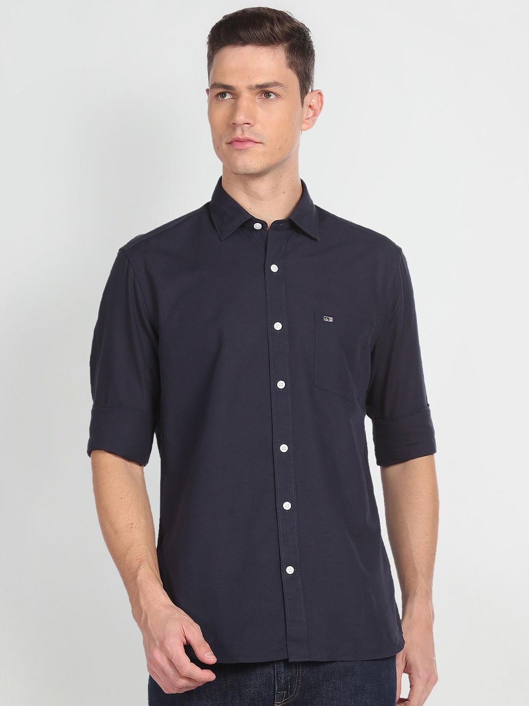 

Arrow Sport Spread Collar Cotton Slim Fit Casual Shirt, Blue