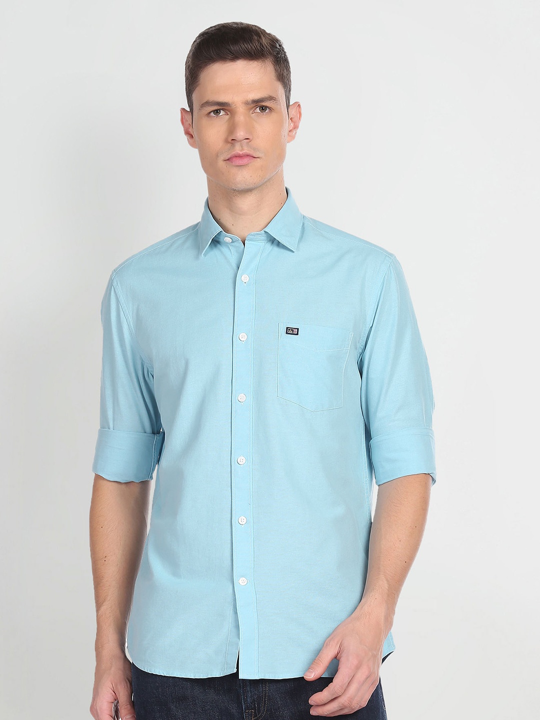 

Arrow Sport Spread Collar Slim Fit Pure Cotton Casual Shirt, Blue