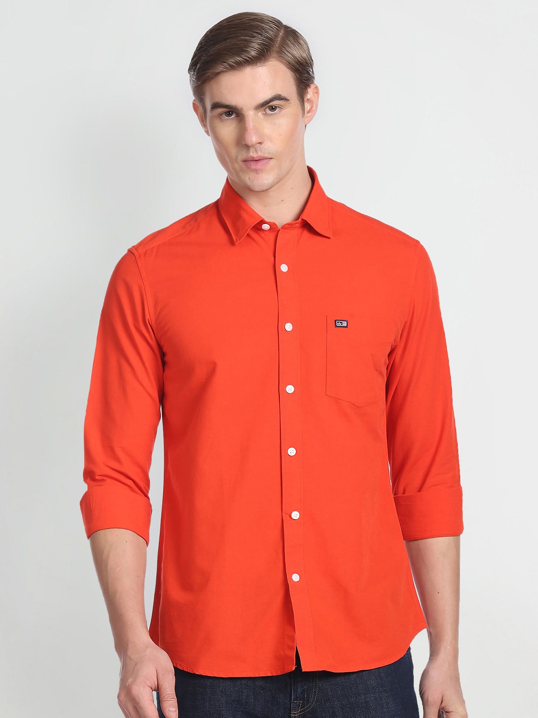 

Arrow Sport Spread Collar Cotton Slim Fit Casual Shirt, Red