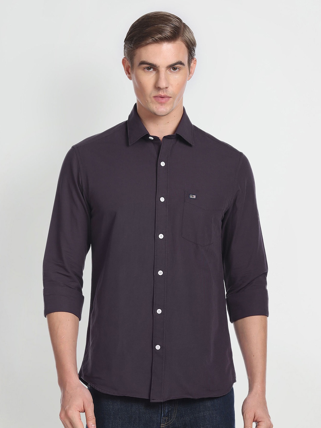 

Arrow Sport Spread Collar Cotton Slim Fit Casual Shirt, Grey
