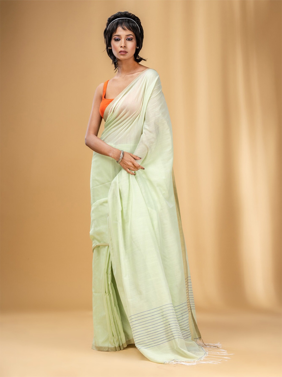 

Charukriti Pure Cotton Saree, Green