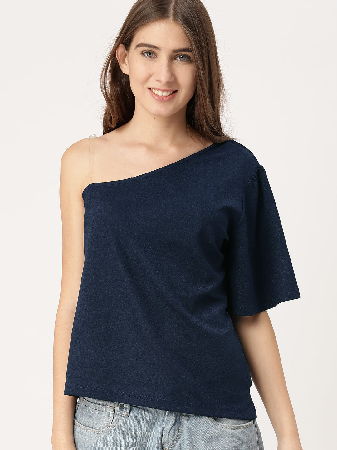 

DressBerry Women Navy Solid Top, Navy blue