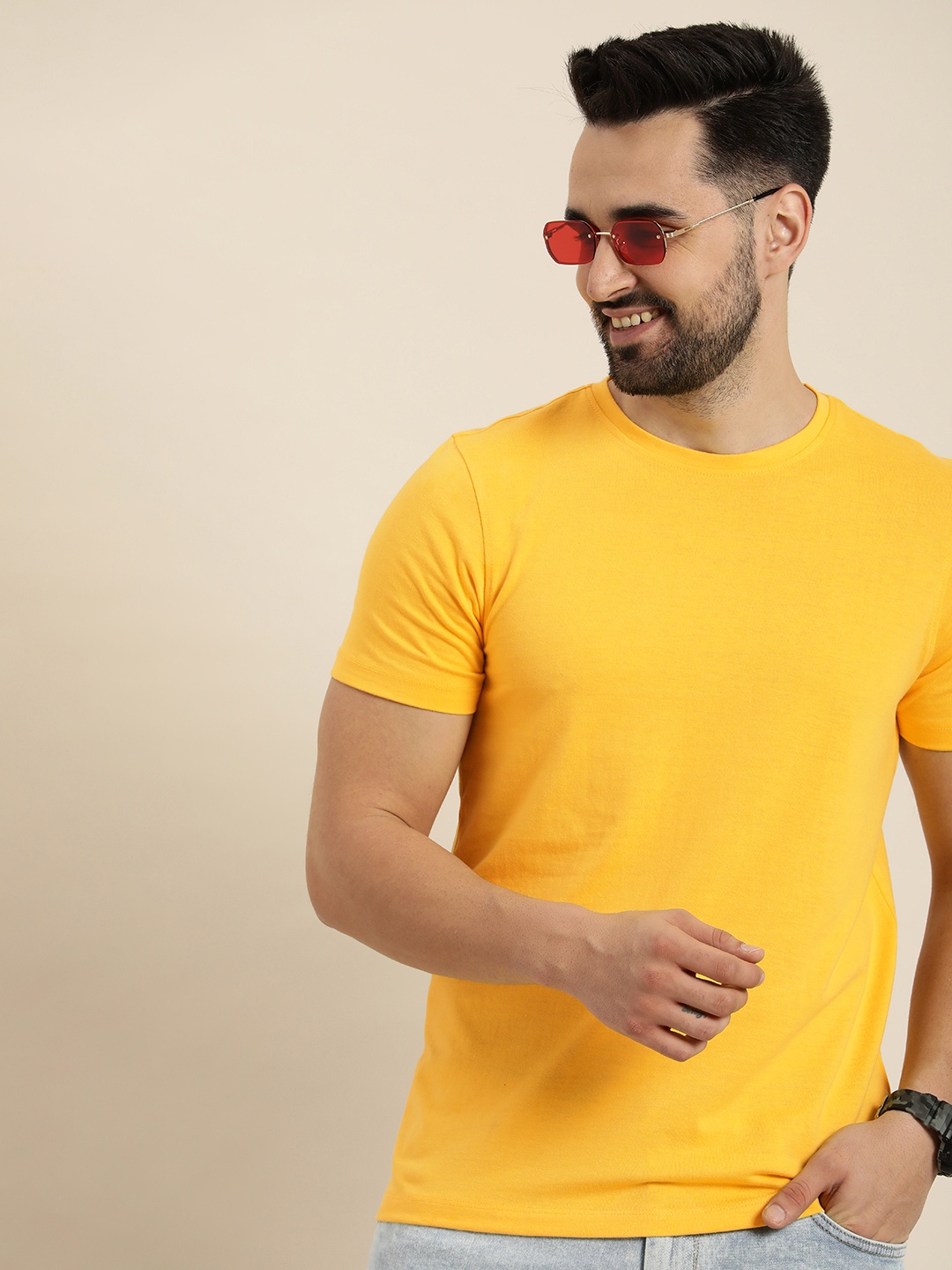 

HERE&NOW Men Yellow T-shirt