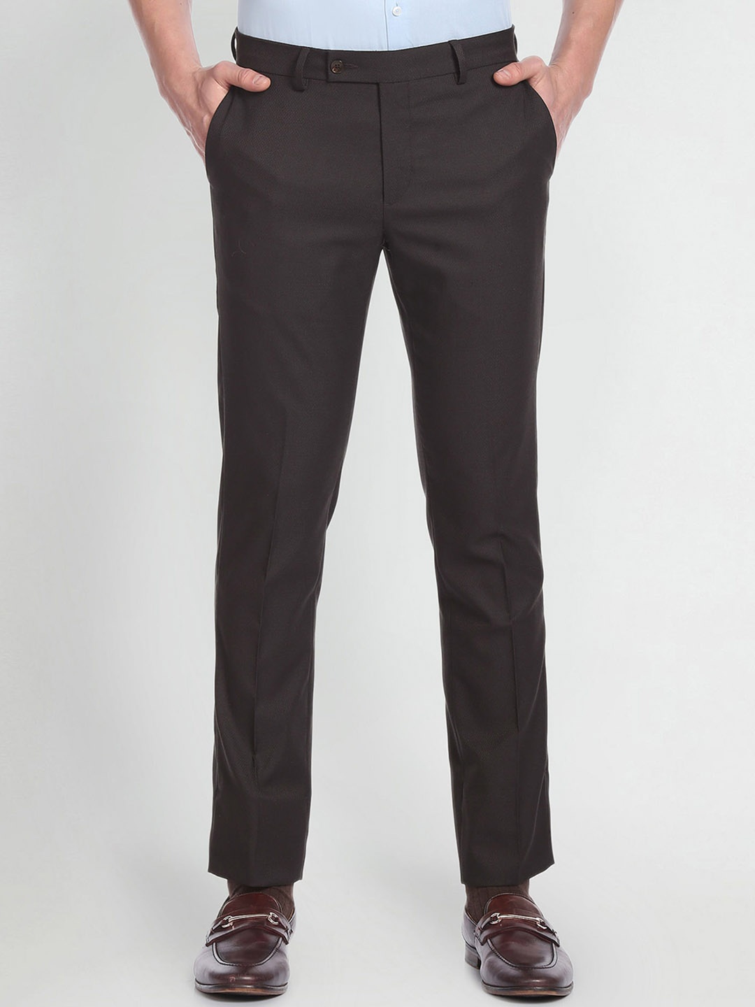 

Arrow Men Mid-Rise Formal Trousers, Brown