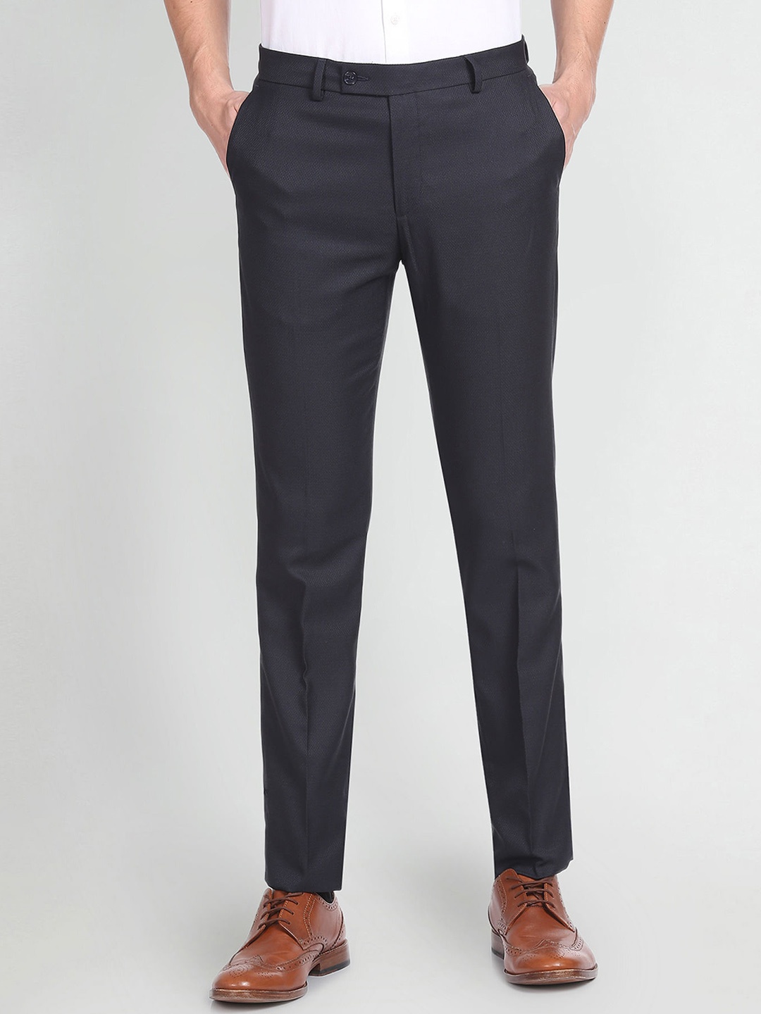

Arrow Men Mid-Rise Formal Trousers, Blue