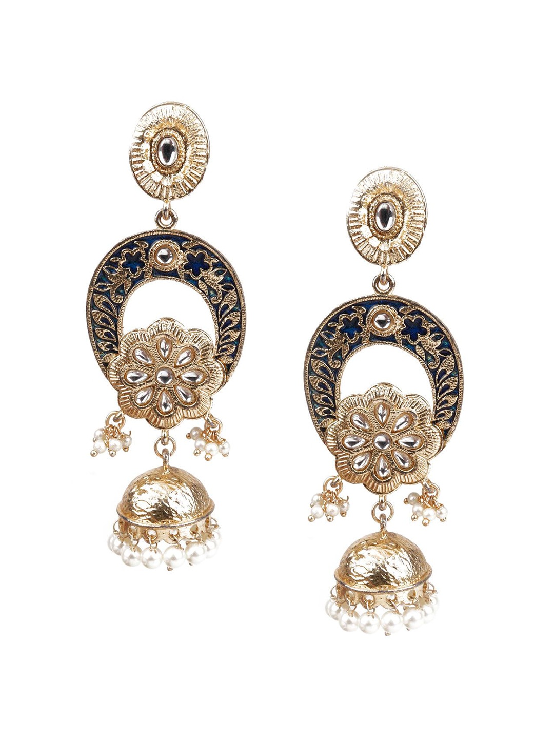 

ODETTE Gold-Plated Contemporary Jhumkas