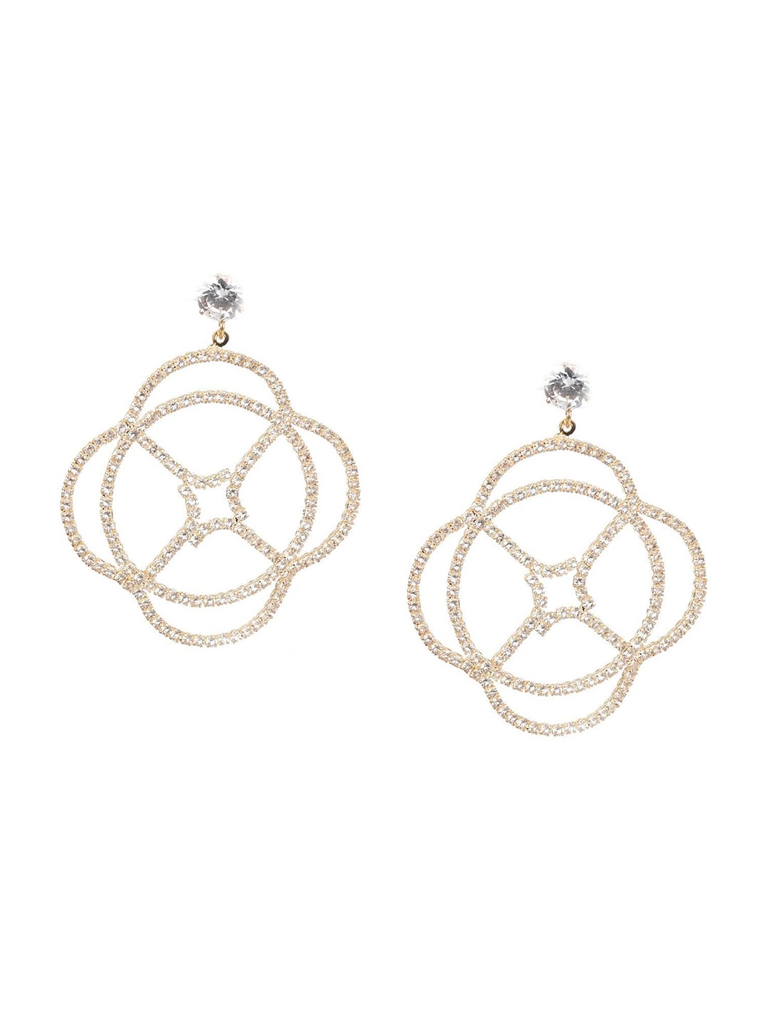 

ODETTE Gold-Plated Contemporary Drop Earrings