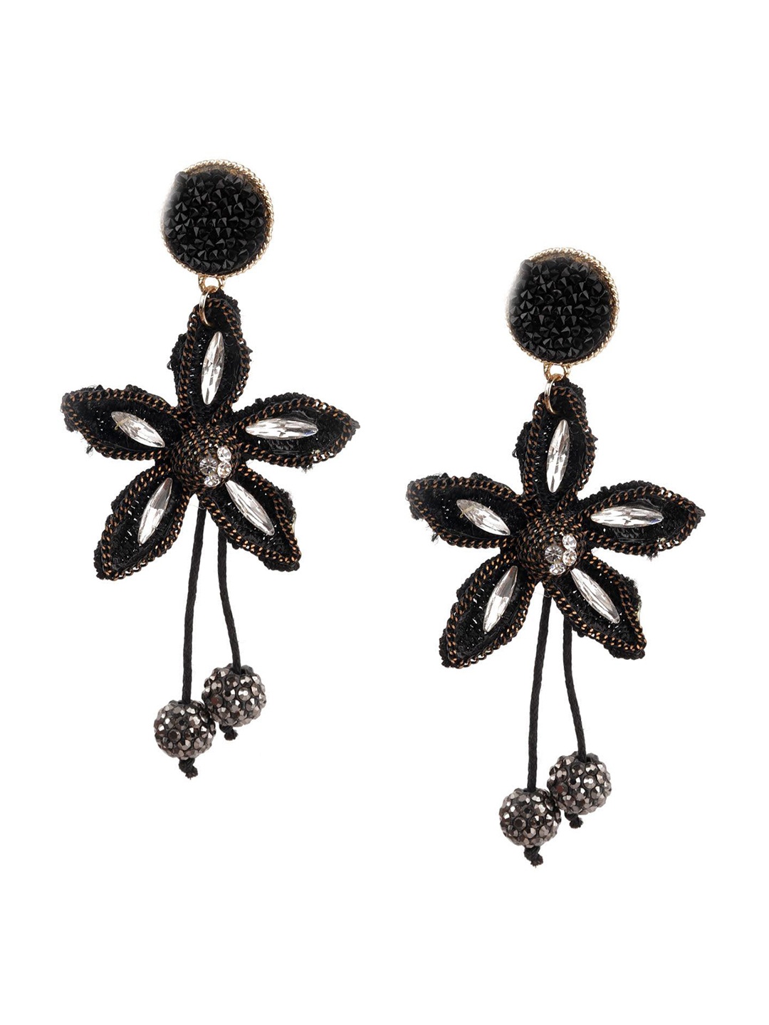 

ODETTE Contemporary Beaded Drop Earrings, Black