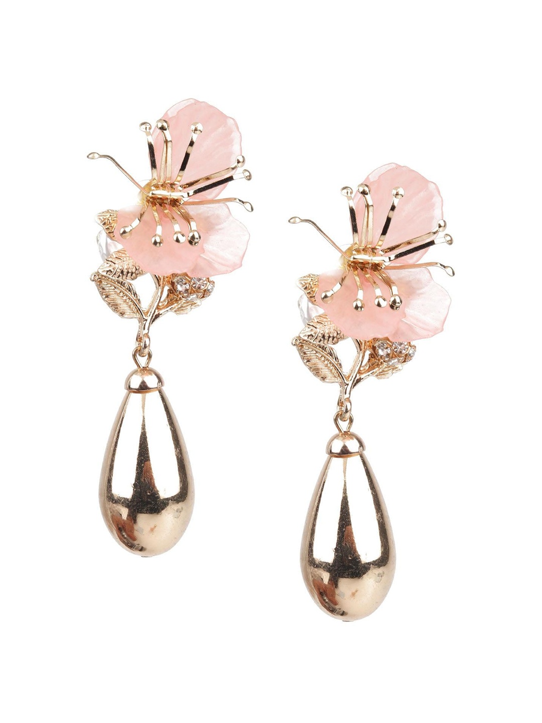 

ODETTE Gold-Plated Contemporary Drop Earrings, Pink