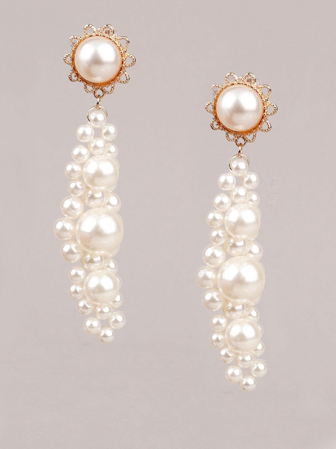 

ODETTE Pearl Contemporary Drop Earrings, White