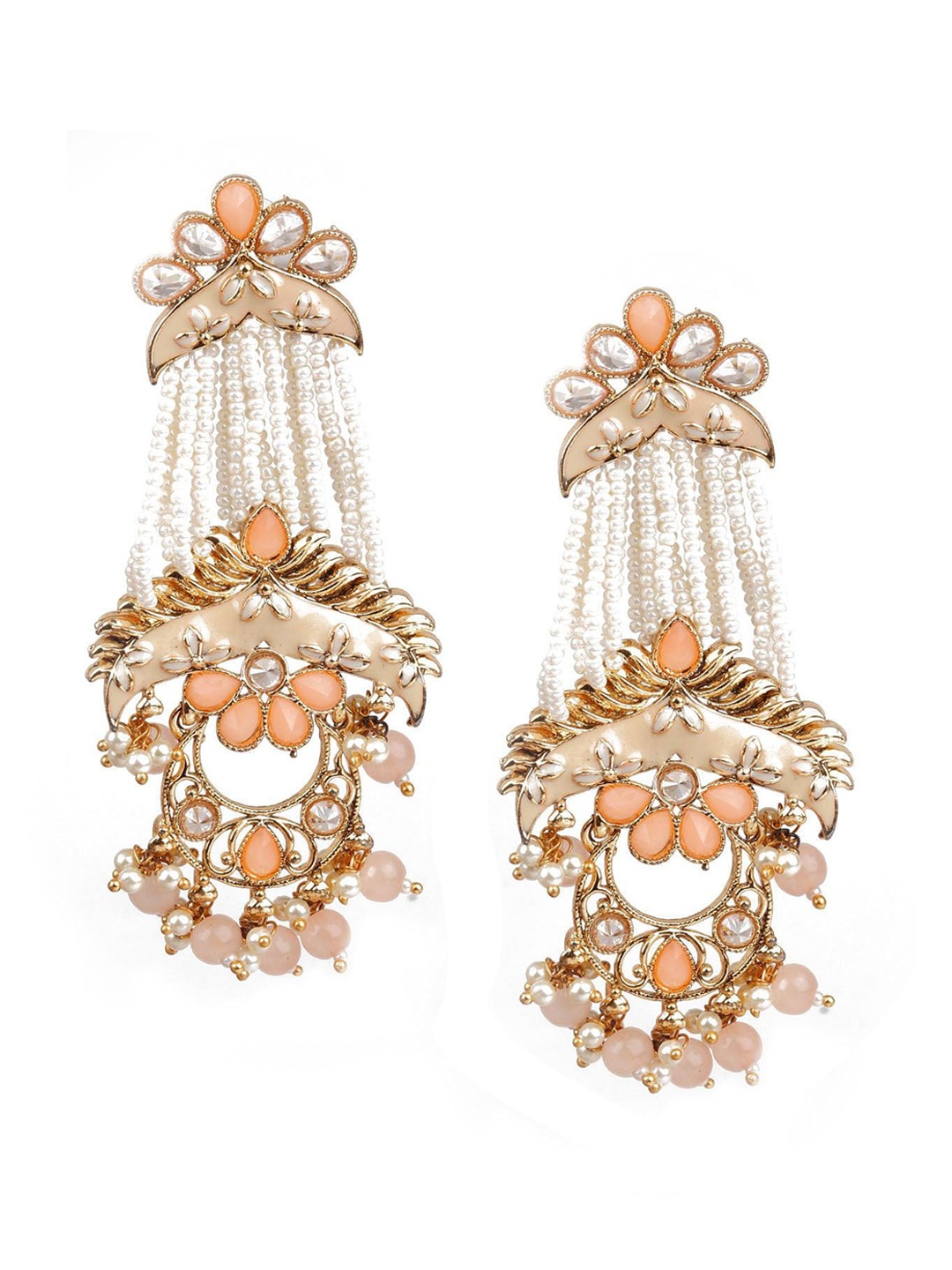 

ODETTE Gold-Plated Contemporary Drop Earrings, Peach