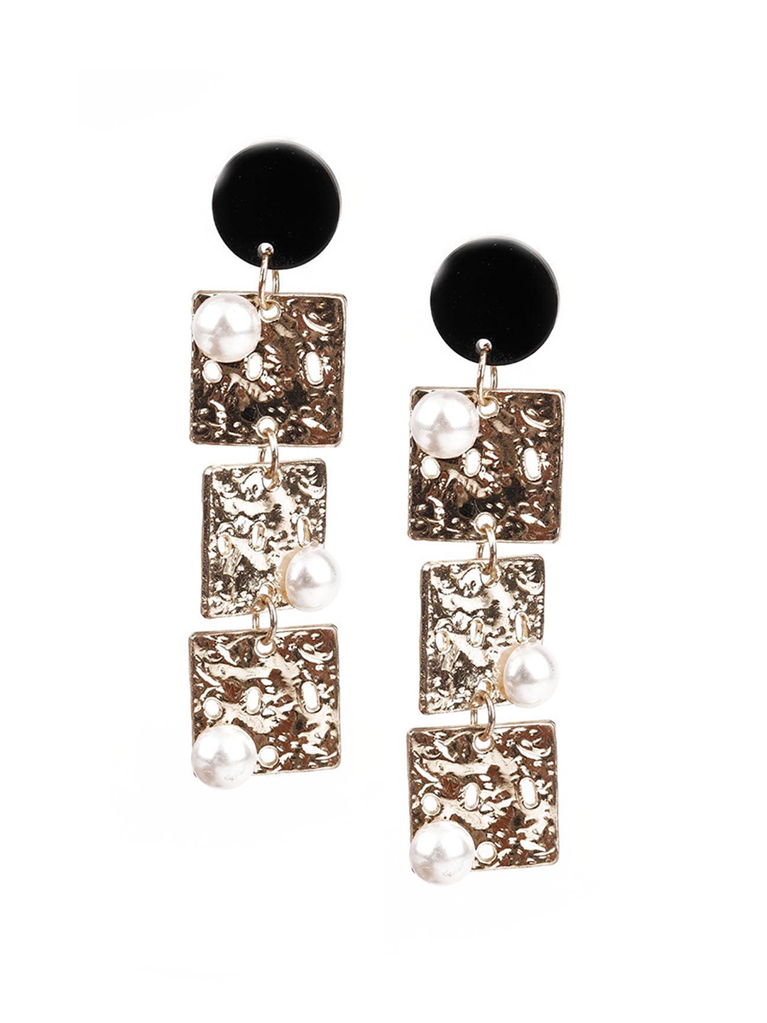 

ODETTE Gold-Plated Contemporary Drop Earrings
