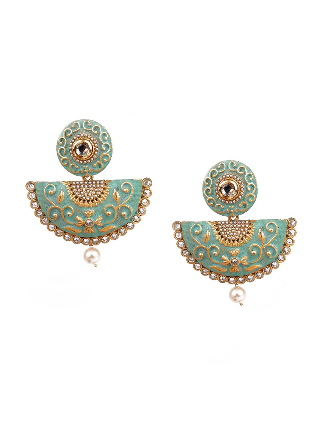 

ODETTE Contemporary Drop Earrings, Sea green
