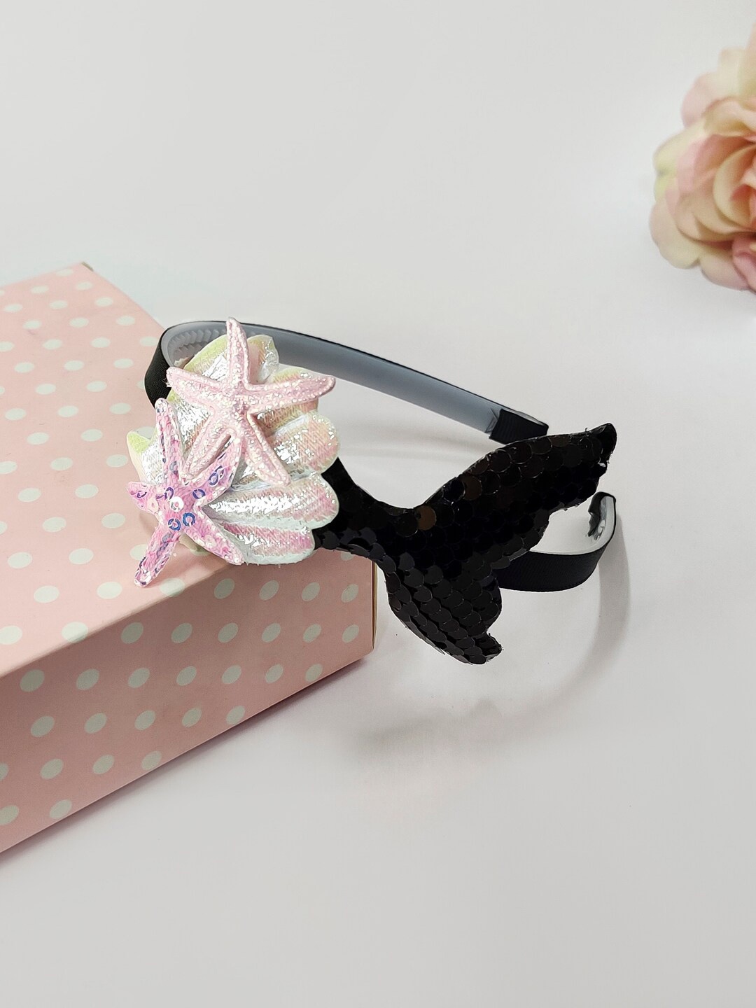 

The Magic Wand Girls Black & Pink Embellished Hairband