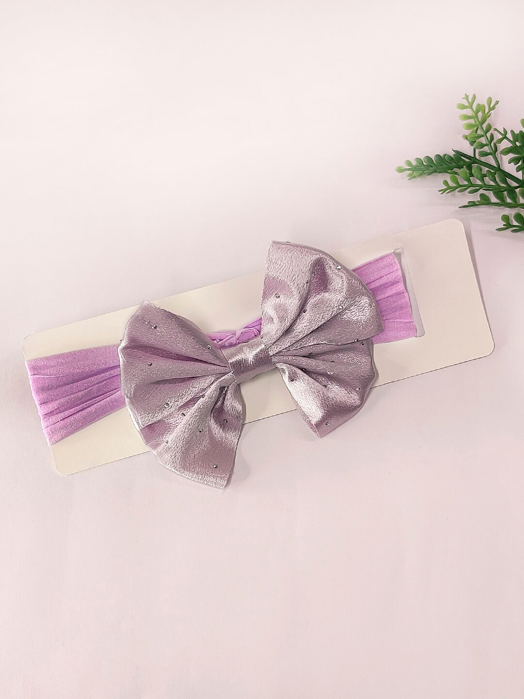 

The Magic Wand Girls Purple Beaded Bow Hairband