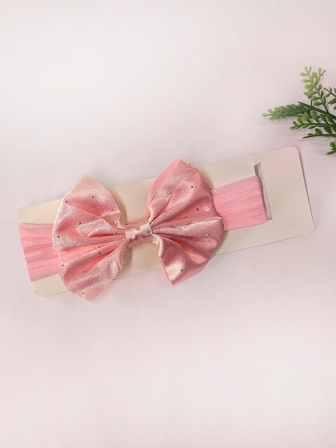 

The Magic Wand Girls Pink Beaded Bow Hairband