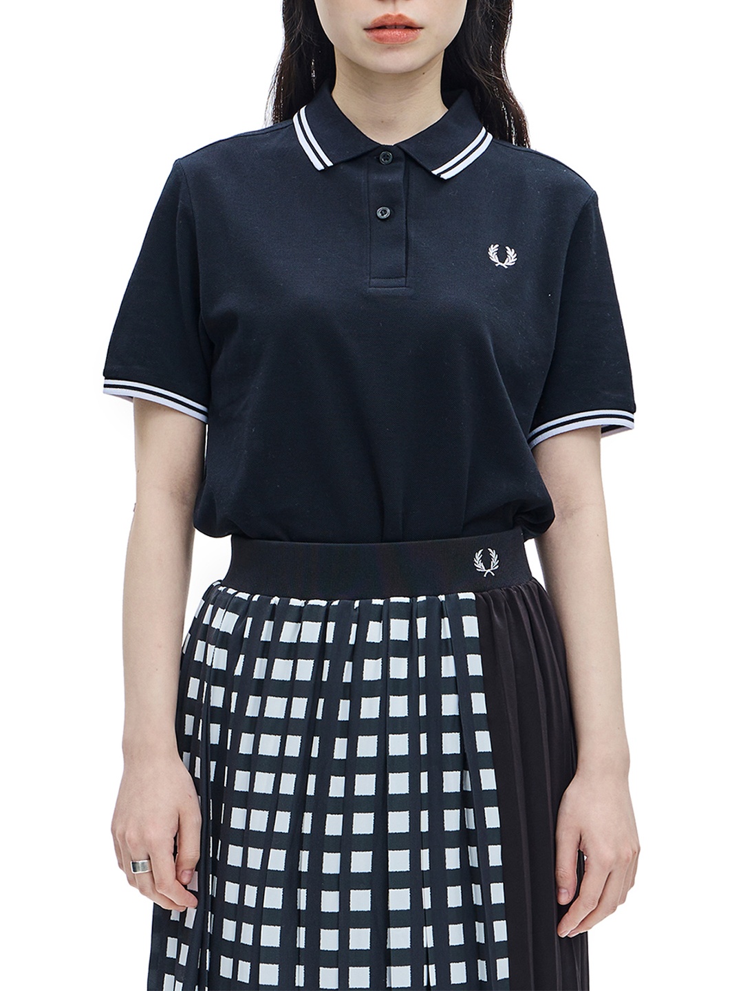

Fred Perry Polo Collar Short Collar Cotton T-shirt, Black