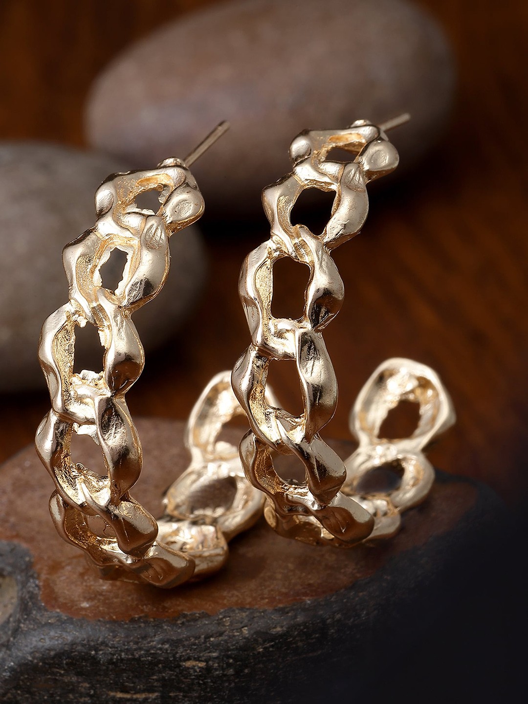 

Bohey by KARATCART Gold-Plated Half Hoop Earrings