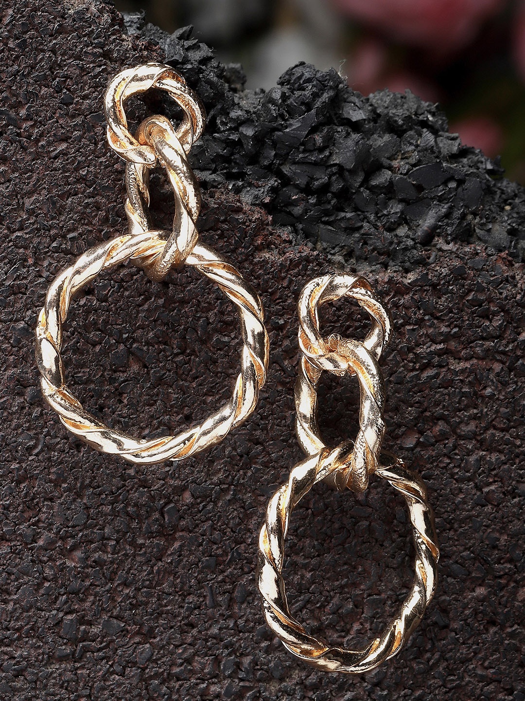 

Bohey by KARATCART Gold-Plated Contemporary Hoop Earrings