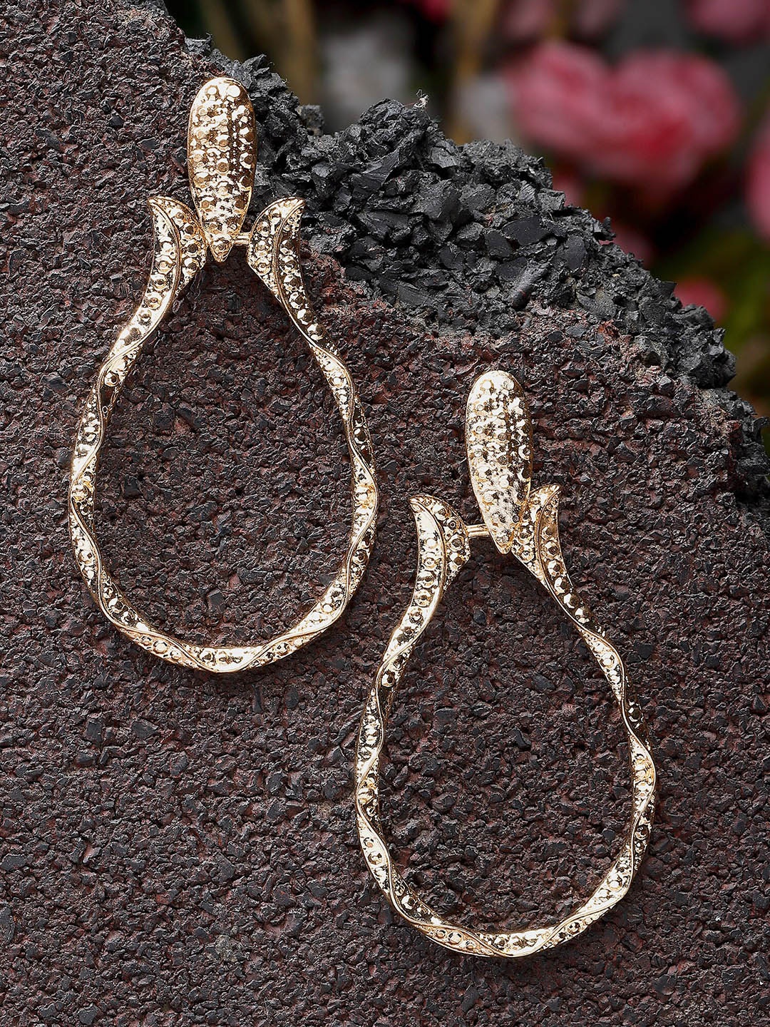 

Bohey by KARATCART Gold-Plated Contemporary Drop Earrings