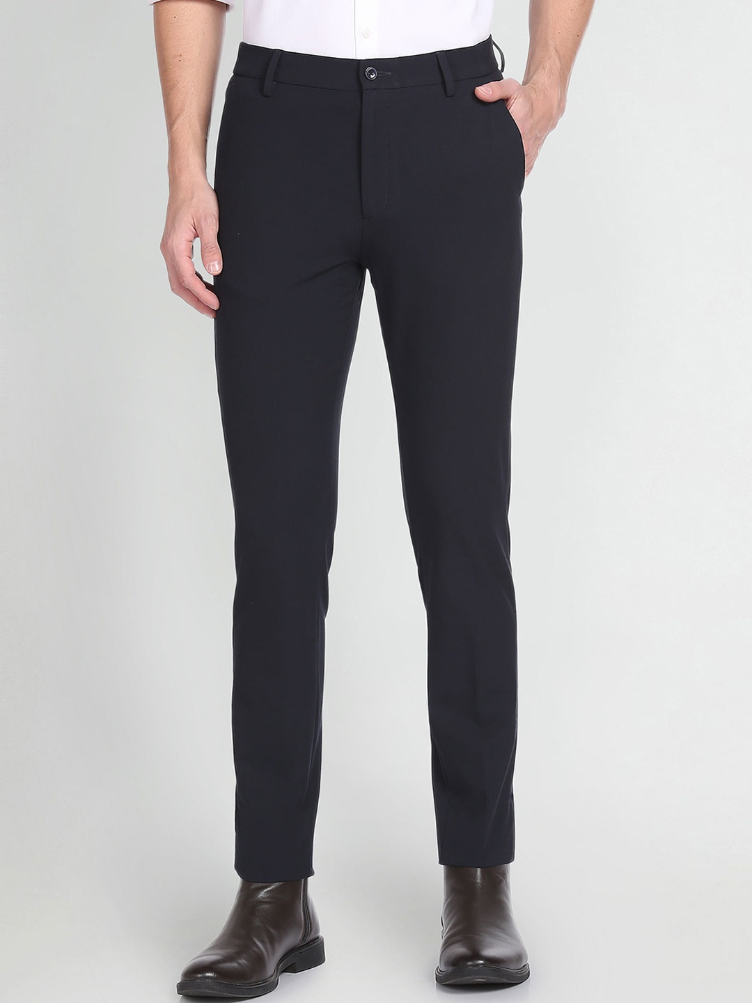 

Arrow New York Men Slim Fit Formal Trousers, Blue
