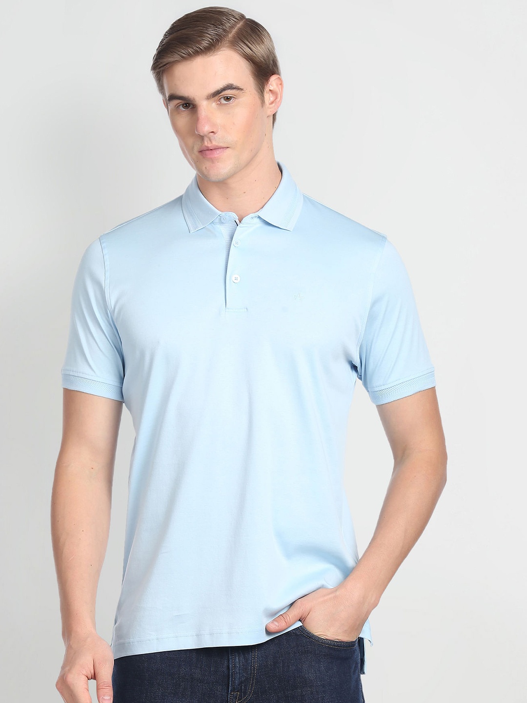 

Arrow Polo Collar Pure Cotton T-shirt, Blue