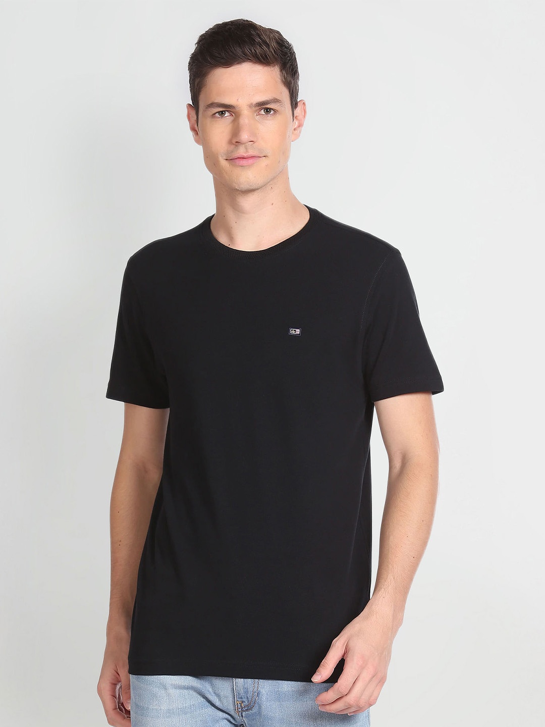 

Arrow Sport Round Neck Pure Cotton T-Shirt, Black