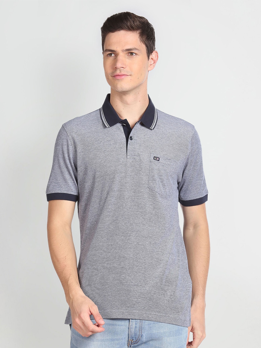 

Arrow Sport Polo Collar Pure Cotton T-shirt, Grey