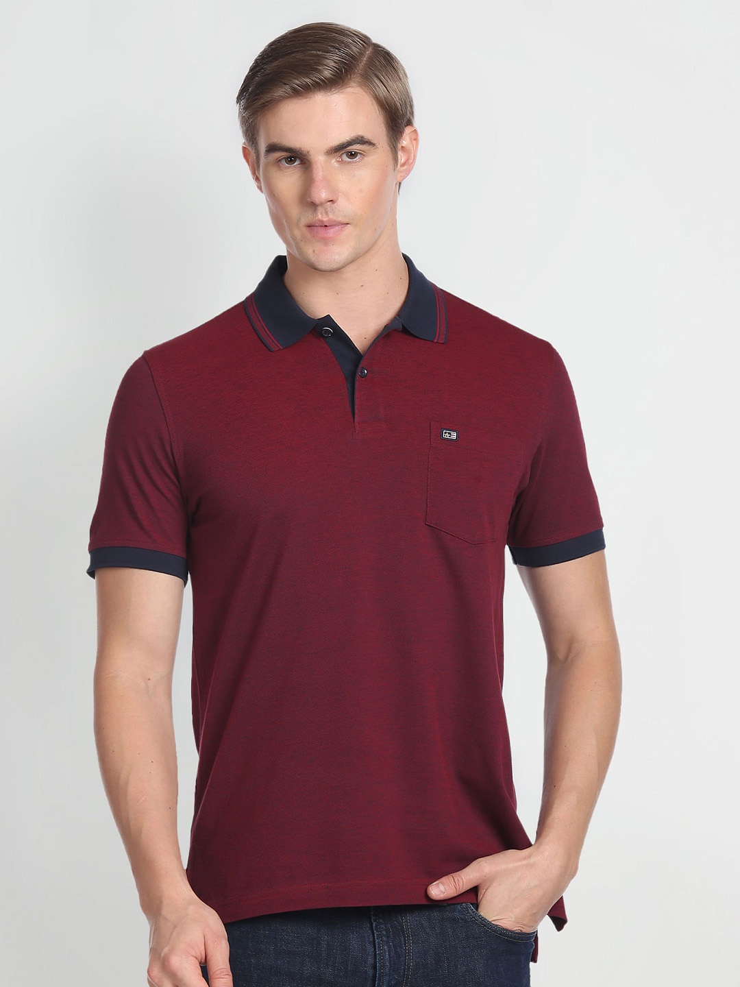 

Arrow Sport Polo Collar Pure Cotton T-shirt, Maroon