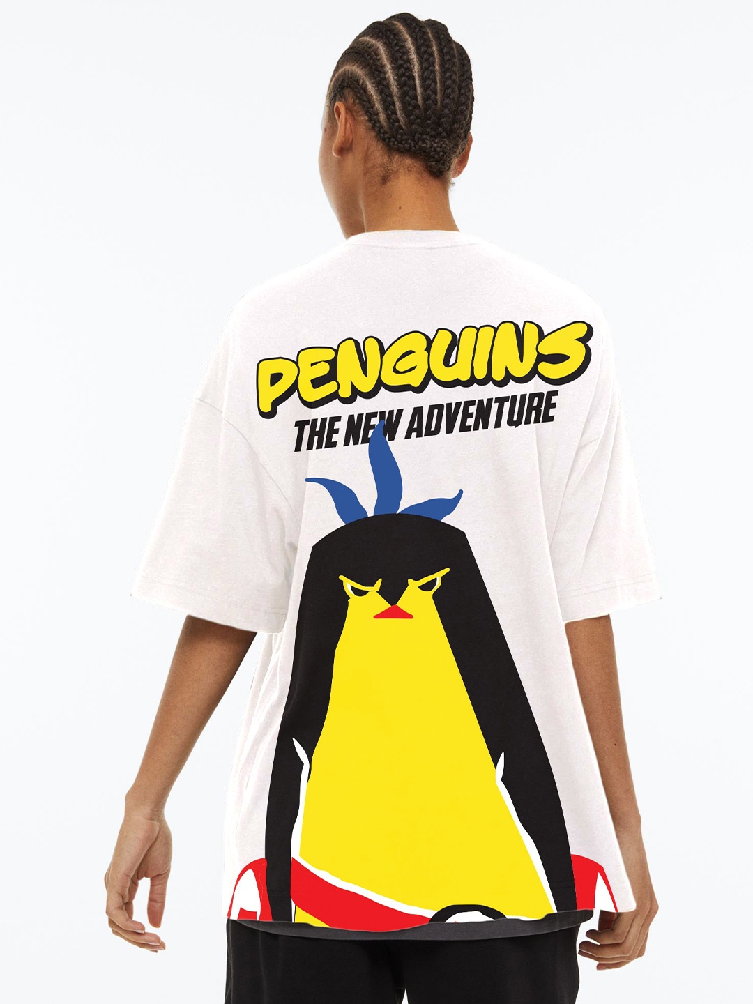 

Manaca Graphic Printed Oversized Pure Cotton T-shirt, White