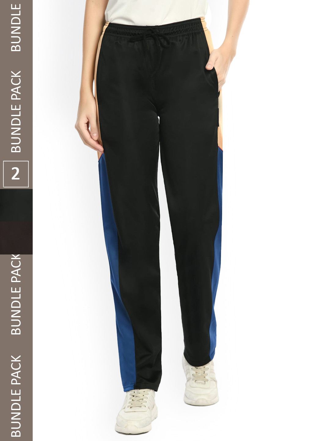 

IndiWeaves Women Pack Of 2 Track Pants, Black