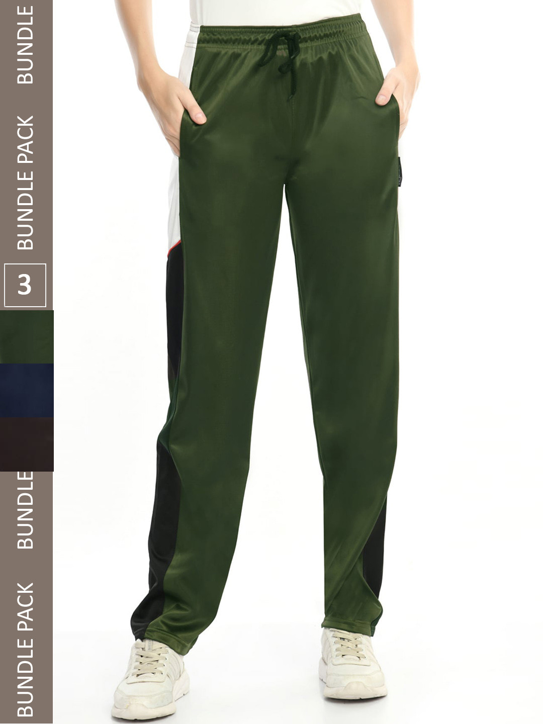 

IndiWeaves Women Pack Of 3 Track Pants, Green