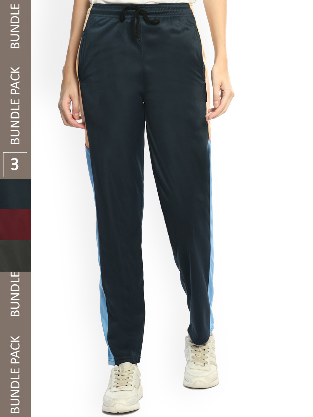 

IndiWeaves Women Pack Of 3 Track Pants, Maroon
