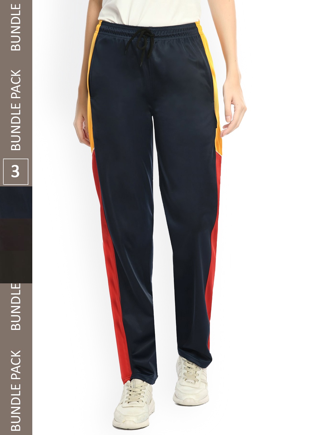 

IndiWeaves Women Pack Of 3 Track Pants, Black