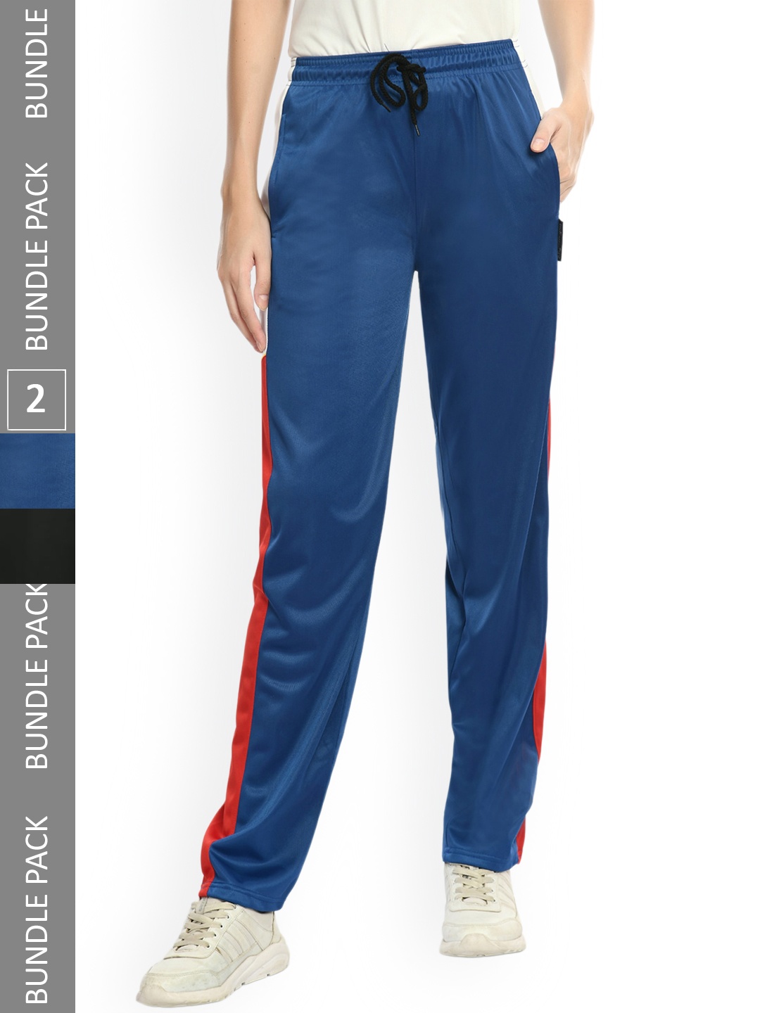 

IndiWeaves Women Pack Of 2 Mid Rise Track Pants, Blue