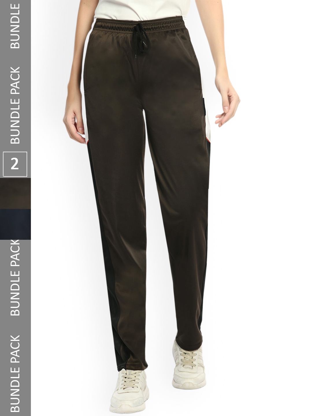 

IndiWeaves Women Pack Of 2 Track Pants, Navy blue