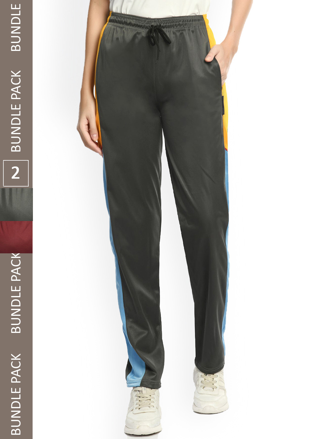

IndiWeaves Women Pack Of 2 Track Pants, Charcoal