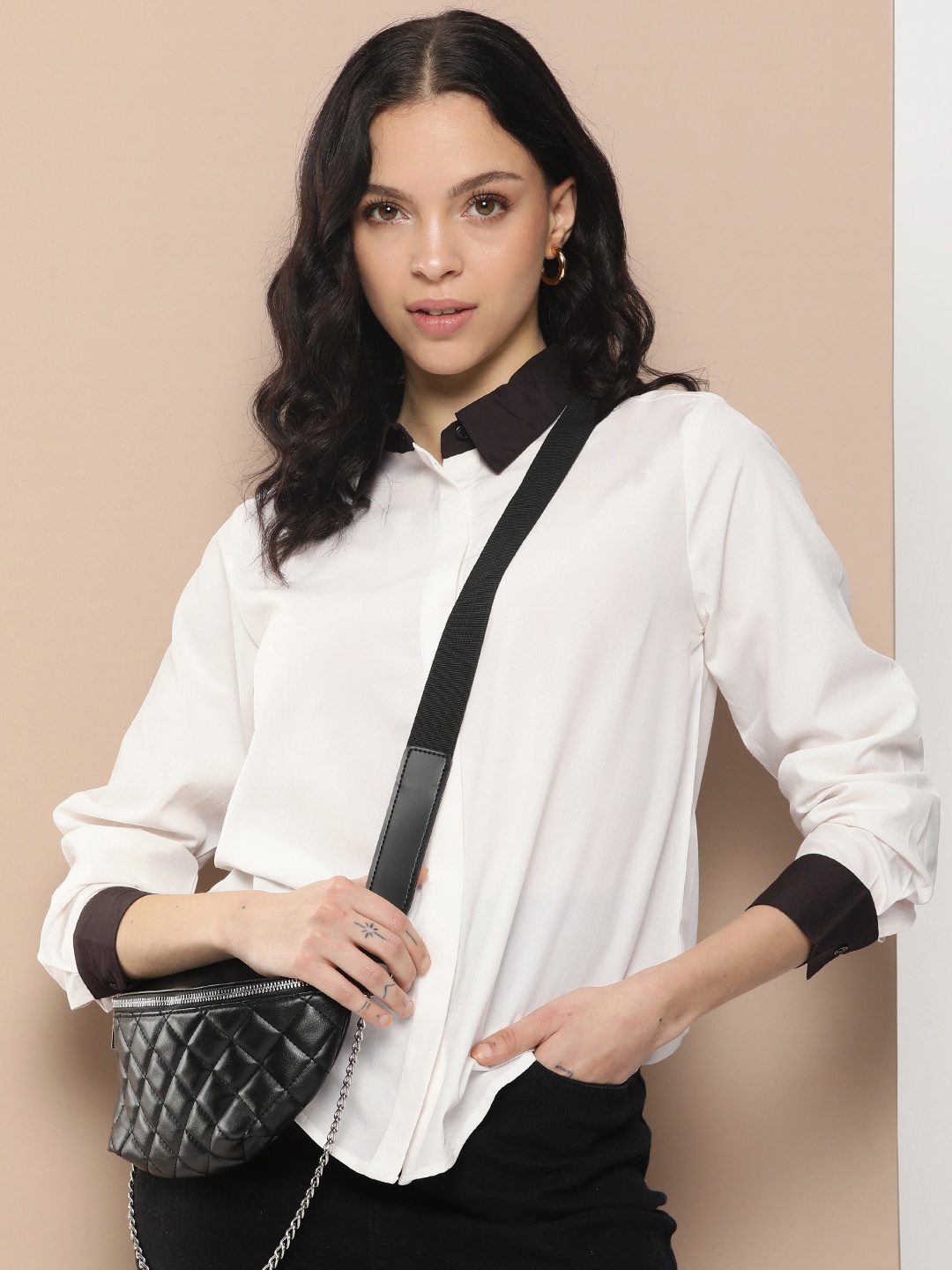 

encore by INVICTUS Solid Long Sleeves Casual Shirt, White