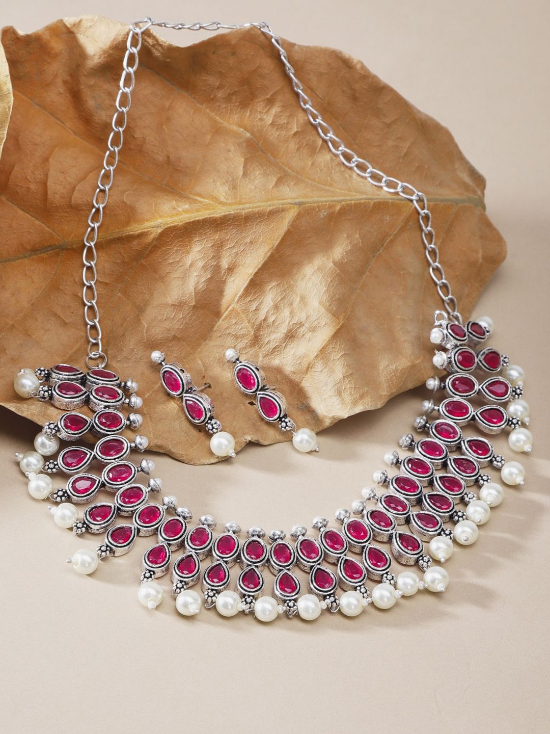 

The Pari Silver-Plated Studded Jewellery Set